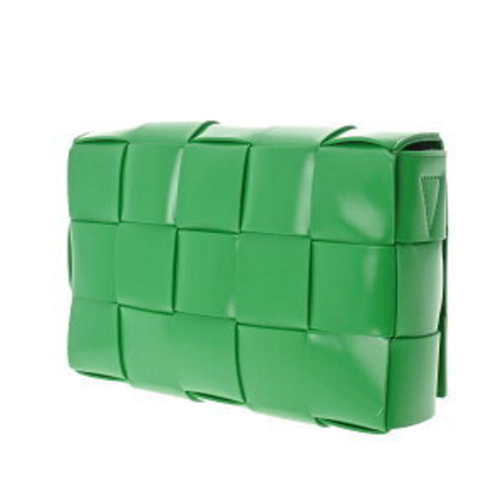 Bottega Veneta Cassette Maxi Intrecciato Green Lambskin Shoulder Bag - Picture 2 of 13